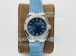 Swiss Vacheron Constantin Overseas Ladies Quartz Watch Blue Dial Diamond Bezel 33MM